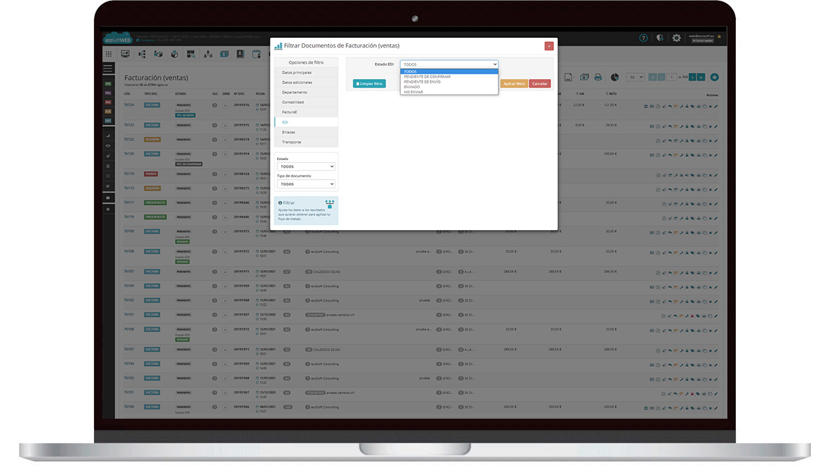  EDI Filtro facturacion