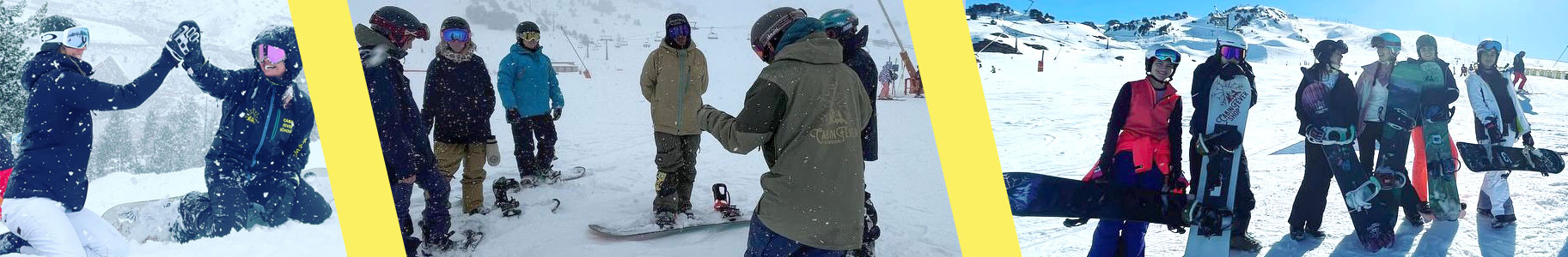 Cabin Fever School, clases de snowboard para grupos y camps de snowboard en Baqueira Beret